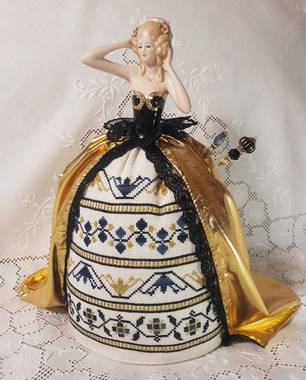 GPA - Pin Cushion - Roberta - A Golden Lady Pincushion Doll - Porcelain Doll Half