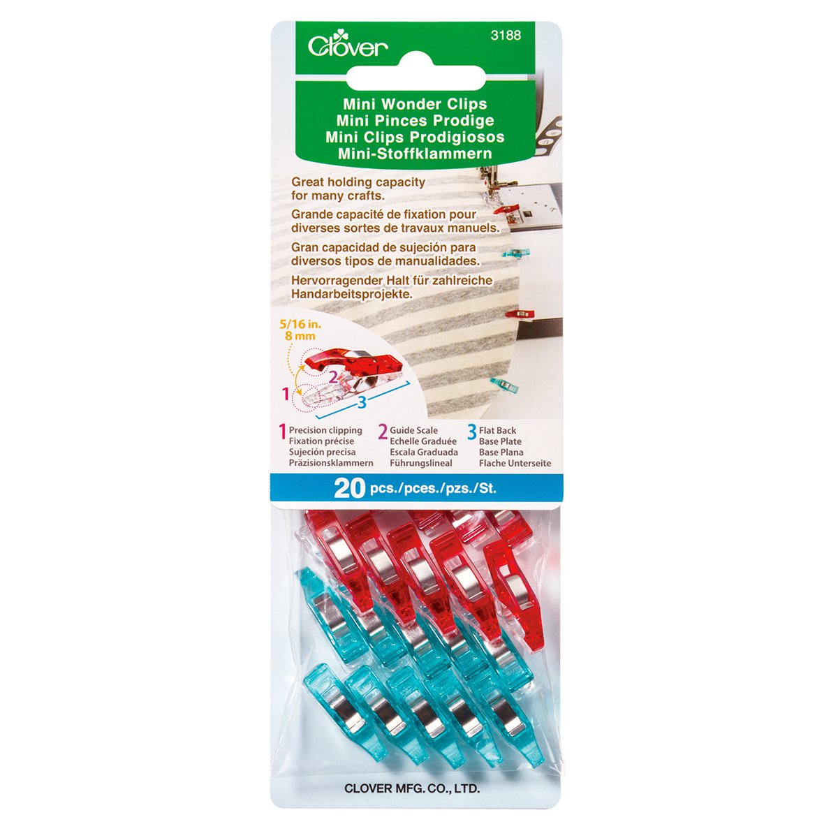 CLV - Mini Wonder Clips - Red and Blue - 20 pcs