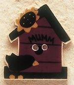 MHB - Ceramic Buttons - 43020 - Birdhouse with Crow