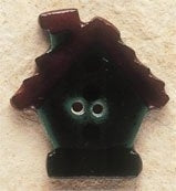 MHB - Ceramic Buttons - 43029 - Dark Green Birdhouse