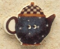 MHB - Ceramic Buttons - 43094 -  Polka Dot Teapot
