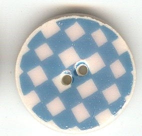 MHB - Ceramic Buttons - 63016 - Blue Checker