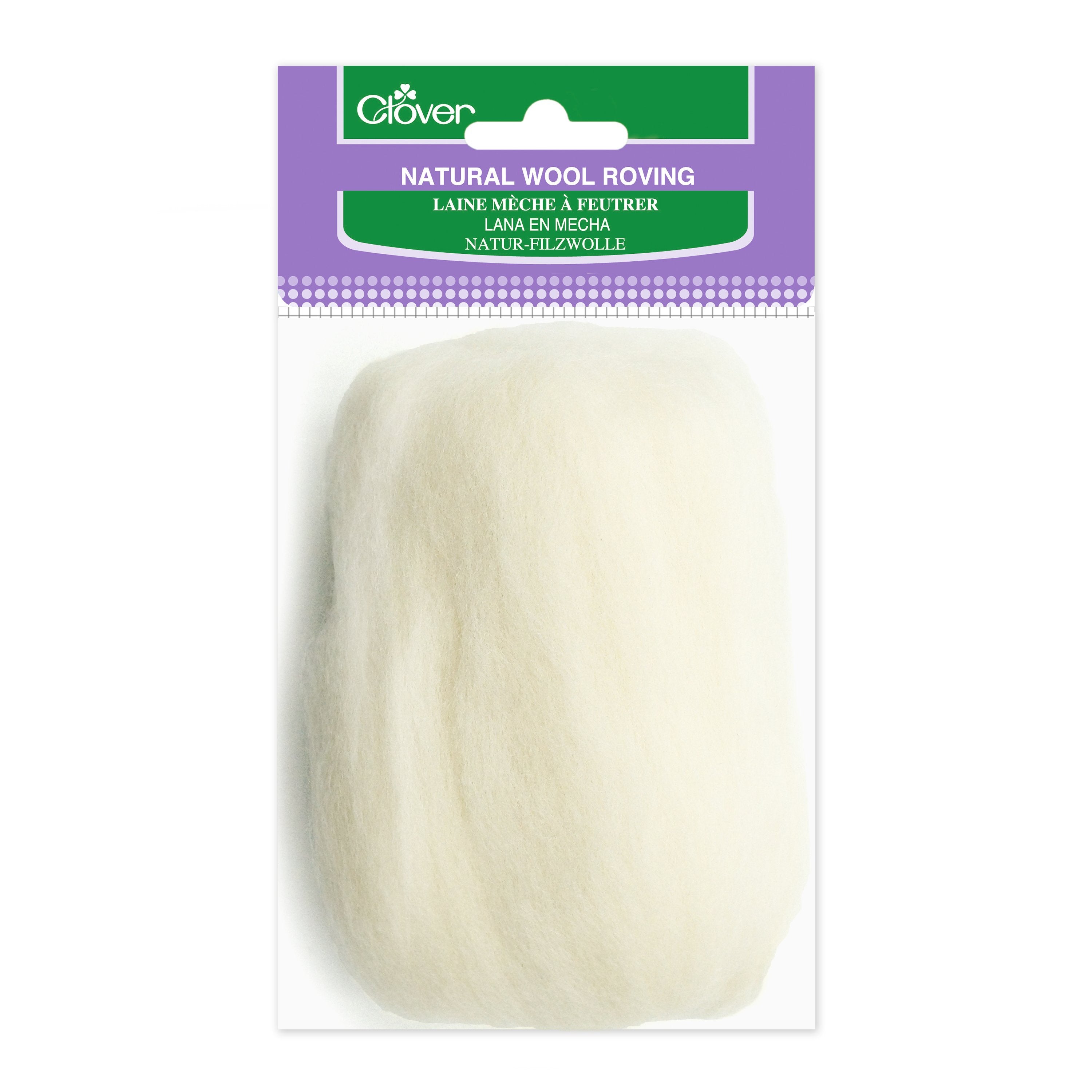 CLV - Natural Wool Roving (Off-White) - 0