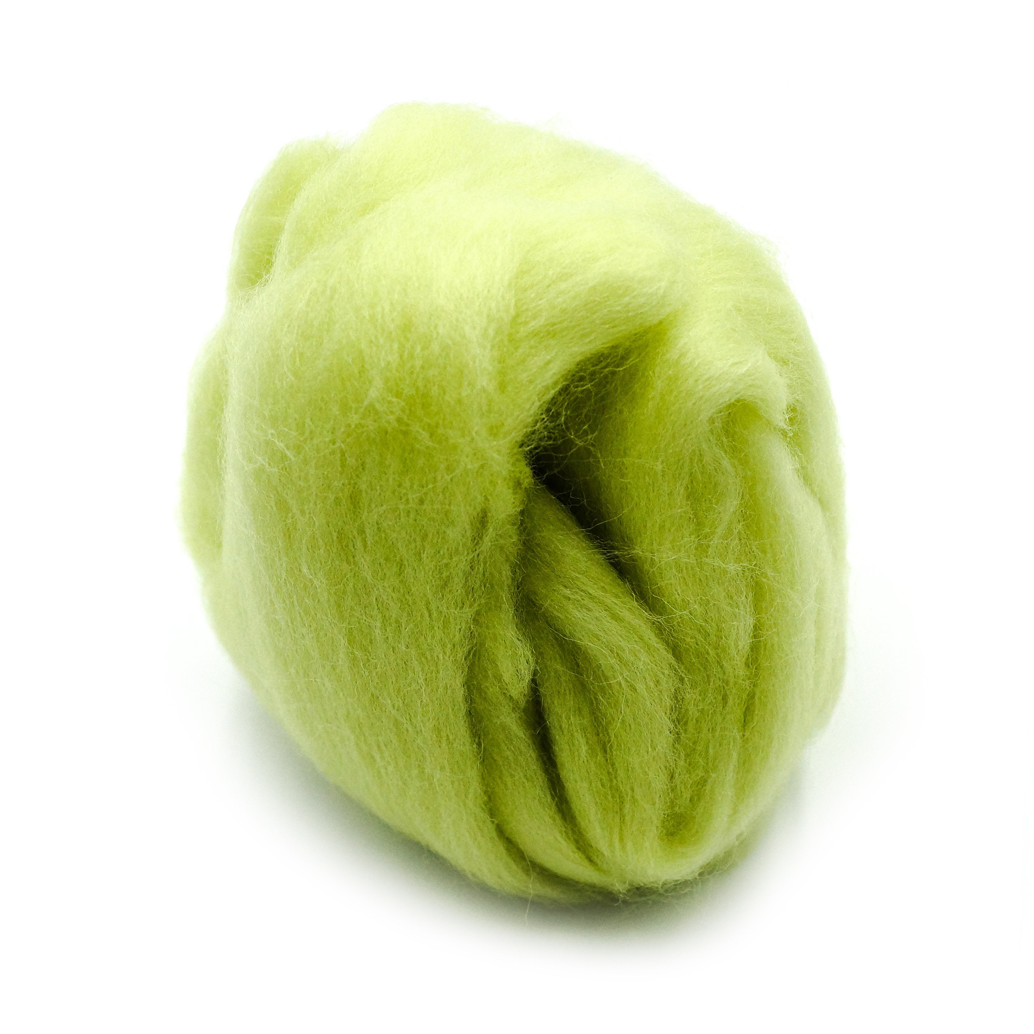 CLV - Natural Wool Roving (Lime Green)