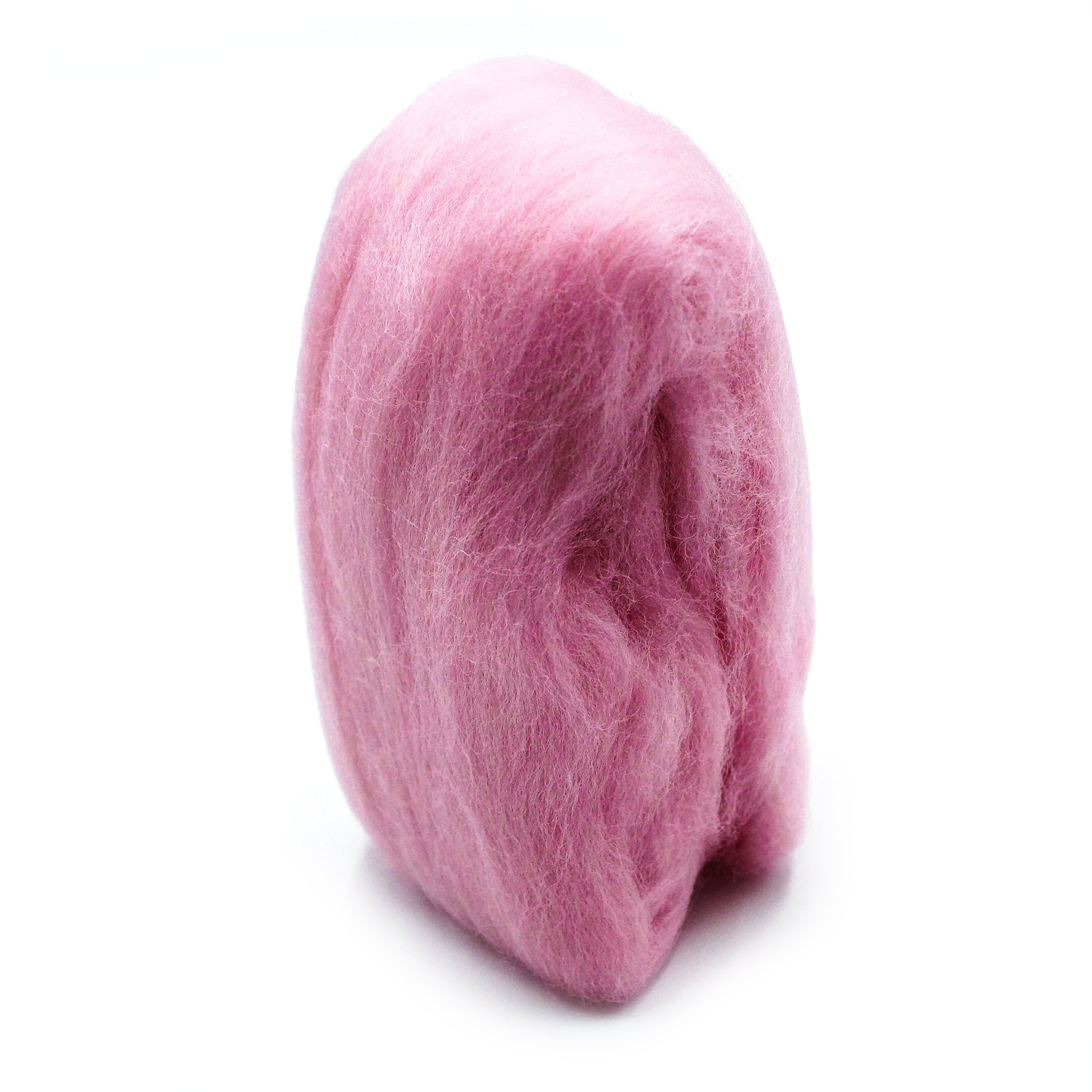 CLV - Natural Wool Roving (Pink)