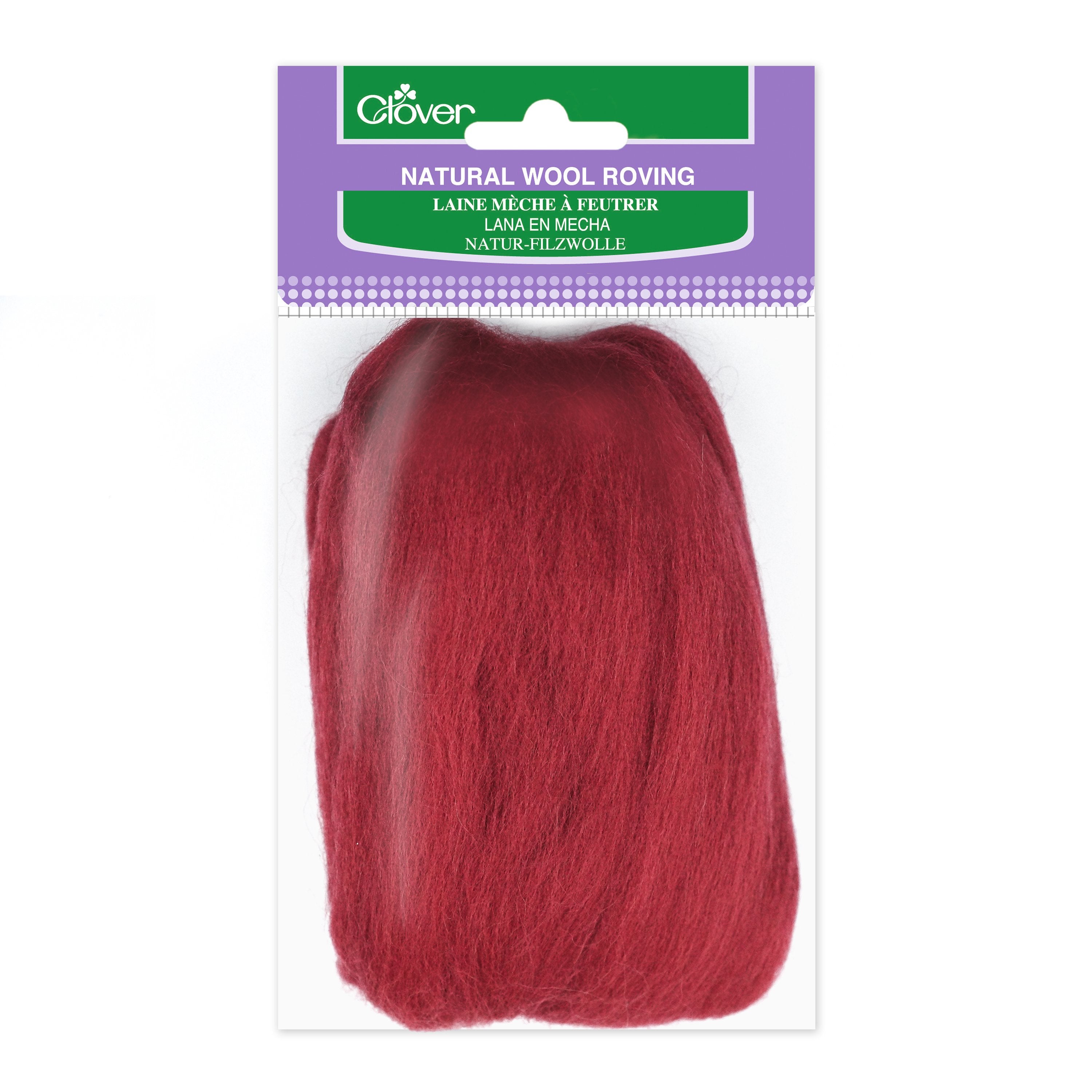 CLV - Natural Wool Roving (Red) - 0