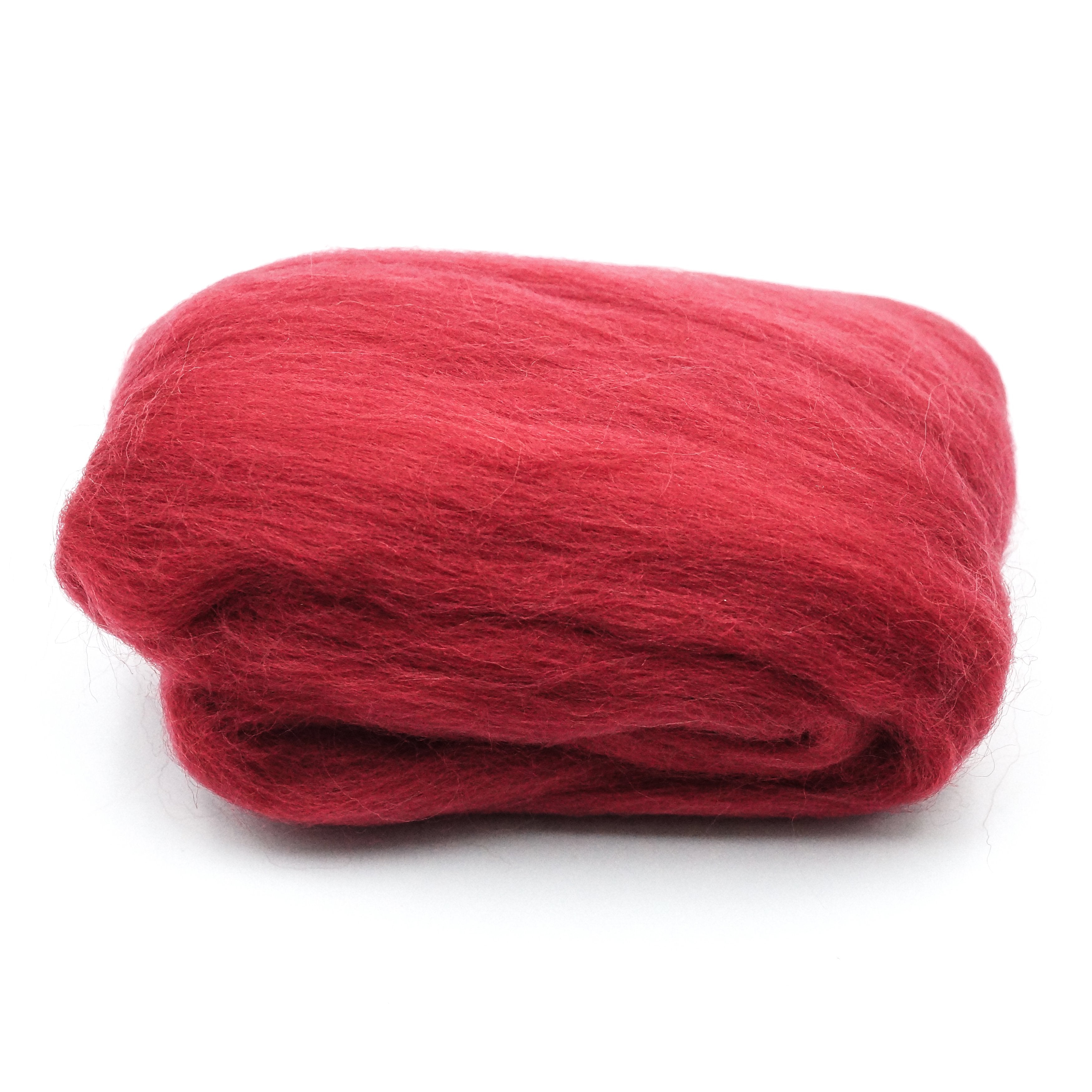 CLV - Natural Wool Roving (Red)