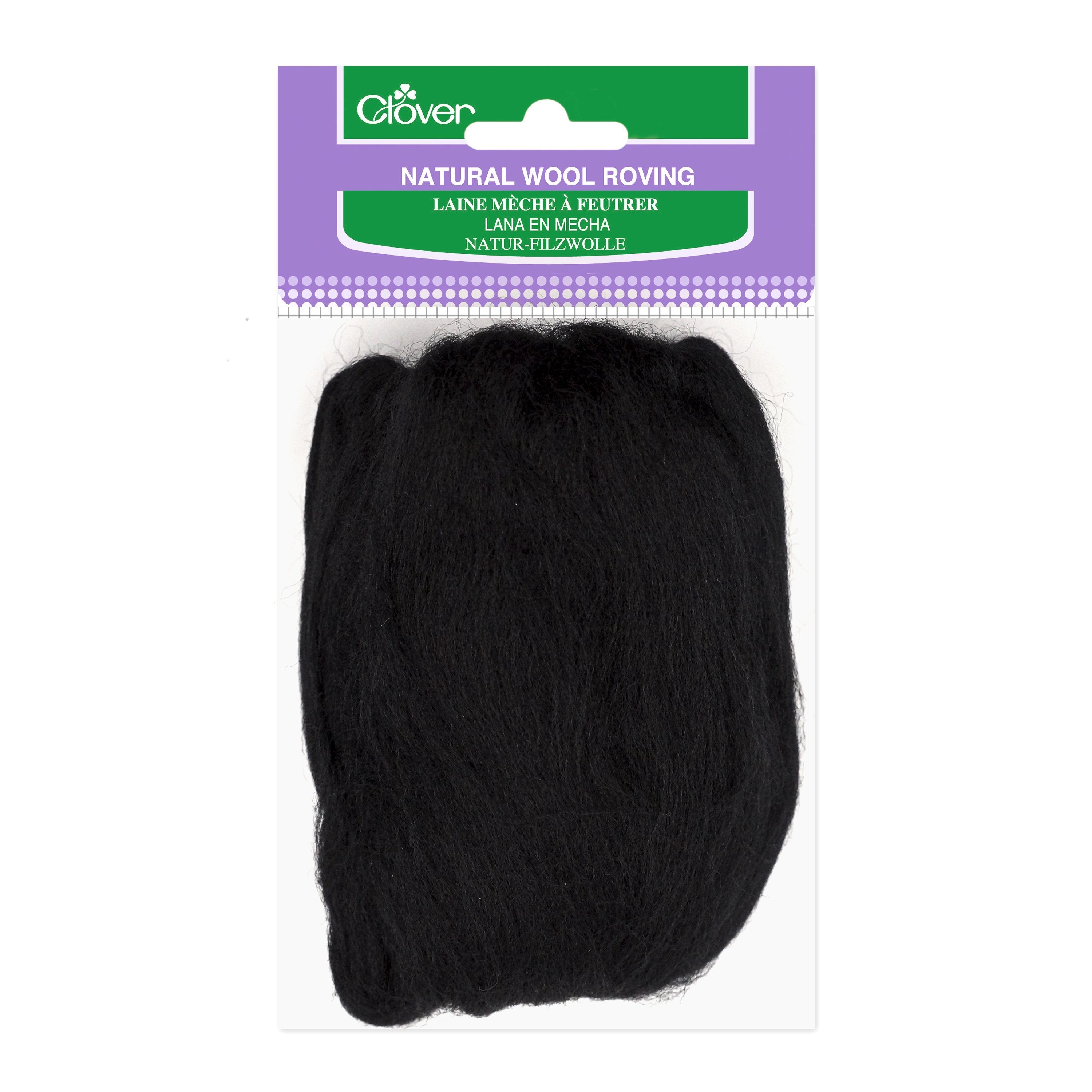 CLV - Natural Wool Roving (Black) - 0