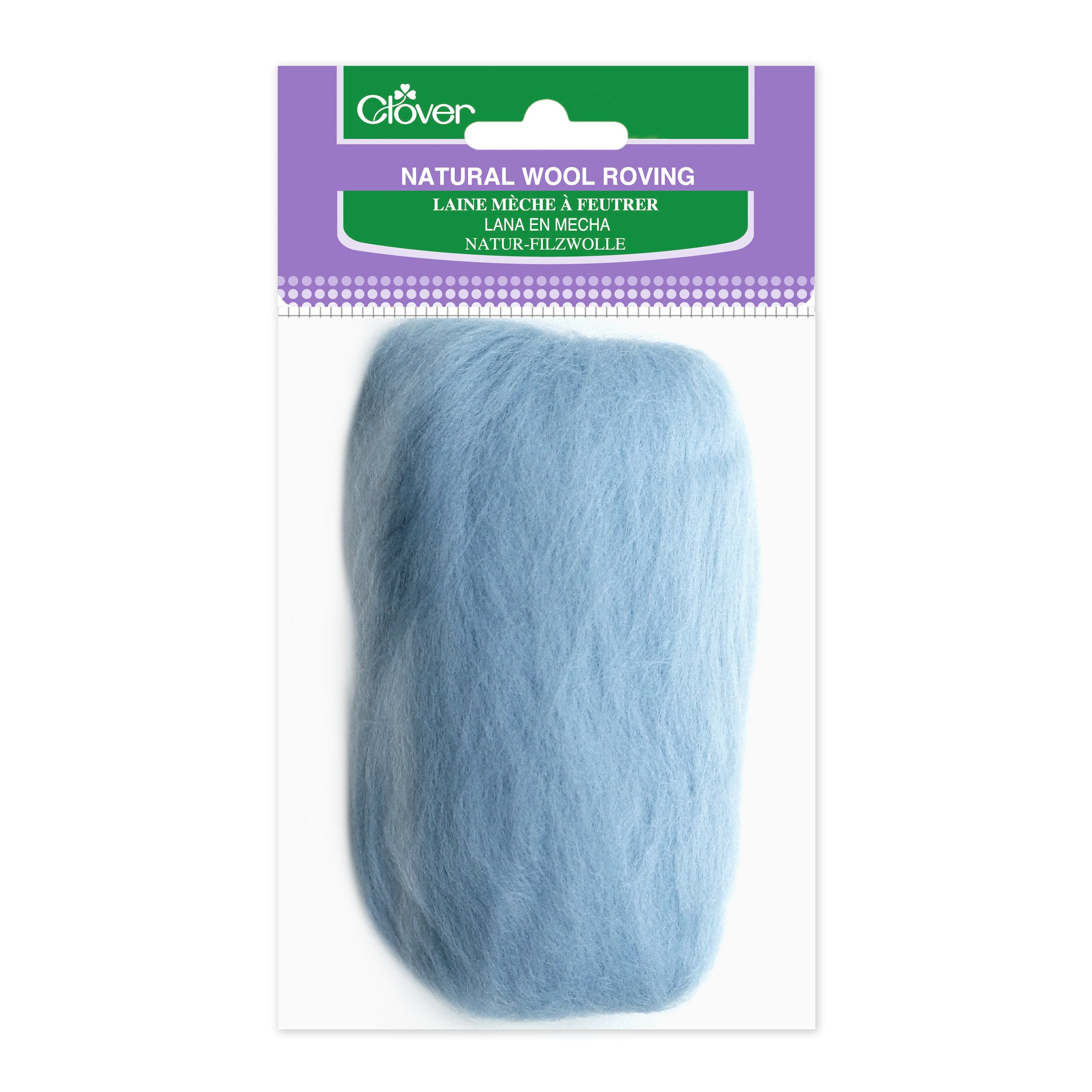 CLV - Natural Wool Roving (Light Blue) - 0