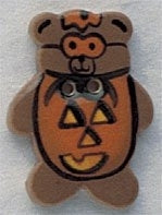 MHB - Ceramic Buttons - 86028 - Pumpkin Teddy Bear