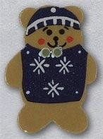 MHB - Ceramic Buttons - 86097 - Teddy Bear With Sweater