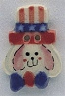 MHB - Ceramic Buttons - 86127 - Uncle Sam Bunny