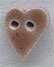 MHB - Ceramic Buttons - 86253 -  Small Speckled Brown Folk Heart