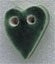 MHB - Ceramic Buttons - 86256 - Small Country Green Folk Heart