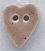 MHB - Ceramic Buttons - 86261 - Medium Speckled Brown Folk Heart