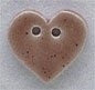 MHB - Ceramic Buttons - 86266 - Small Speckled Brown Heart