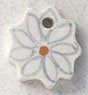 MHB - Ceramic Buttons - 86396 - Petite White Spring Flower