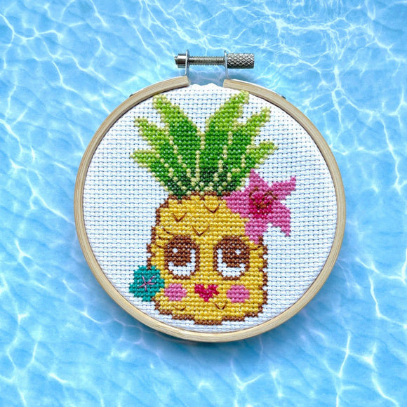 SPCL - Fluff - Happy Kawaii Pineapple - Cross--Stitch Kit