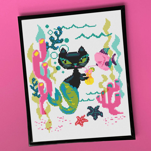 SPCL - Fluff - Mod Mer-Kitty - Cross--Stitch Kit