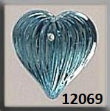 MHB - Glass Treasures - 12069 - Medium Fluted Heart - Aqua