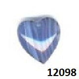 MHB - Glass Treasures - 12098 - Vertical Striped Heart - Blue