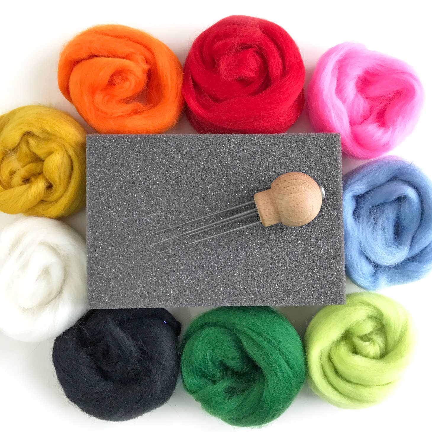 GILL - Basic Starter Needle Felting Kit in Packet with Wool