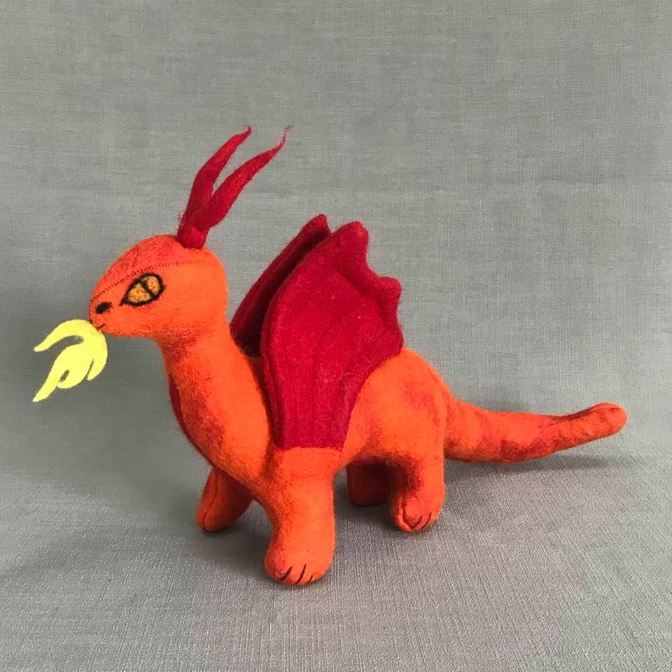 TWR - Felt Dragon - Large - Orange