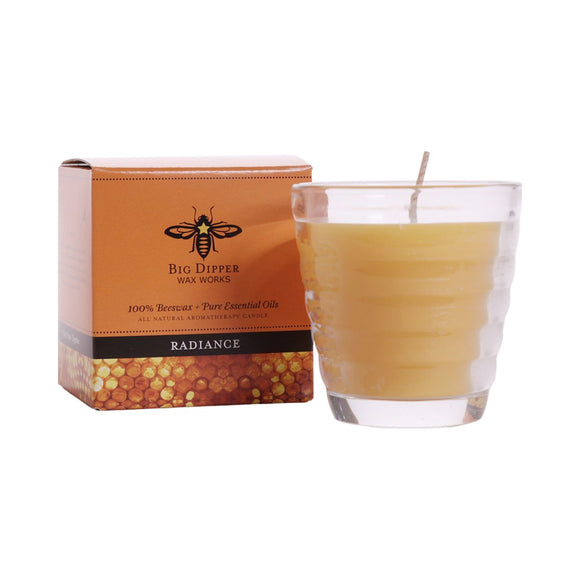 BDWW - Beeswax Aromatherapy Beehive Glass - Radiance - Tangerine and Ylang Ylang