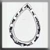 MHB - Glass Treasures - 12022 - Open Faceted Teardrop - Silver