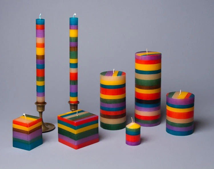 THAR - Memphis Stripe Candle: Cube 2in x 2in x 3in (20 hour burn time)