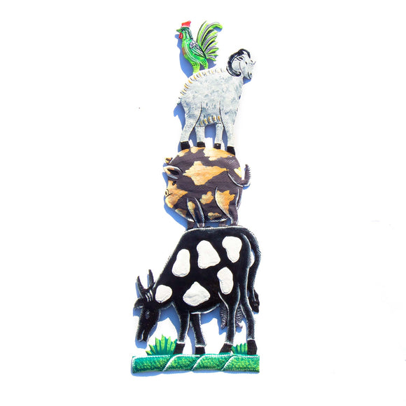 CDB - Haitian Metal Drum - Stacked Farm Animals