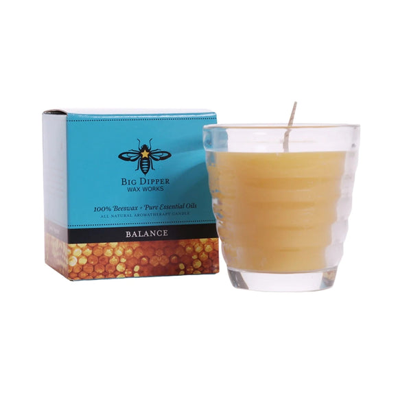 BDWW - Beeswax Aromatherapy Beehive Glass - Balance - Peppermint and Lavender