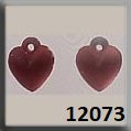 MHB - Glass Treasures - 12073 - Very Small Domed Heart - Matte Comp Rose