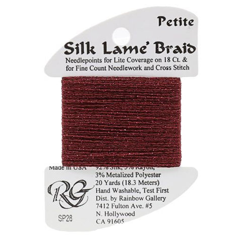 RBGL - Silk Lame Braid - 18 Count - SL-0028 - Burgundy