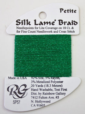 RBGL - Silk Lame Braid - 18 Count - SL-0057 - Christmas Green