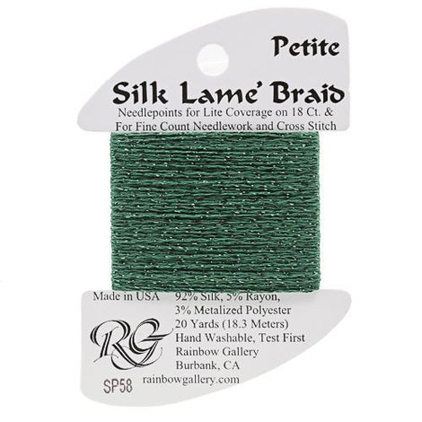 RBGL - Silk Lame Braid - 18 Count - SL-0058 - Dark Christmas Green
