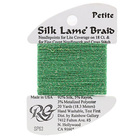 RBGL - Silk Lame Braid - 18 Count - SL-0063 - Emerald
