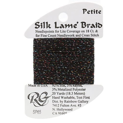 RBGL - Silk Lame Braid - 18 Count - SL-0065 - Black Sparkle