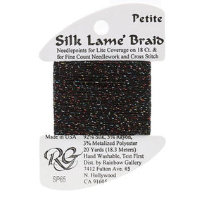 RBGL - Silk Lame Braid - 18 Count - SL-0065 - Black Sparkle