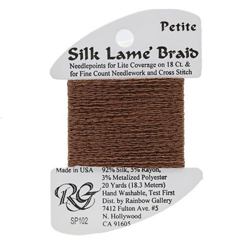 RBGL - Silk Lame Braid - 18 Count - SL-0102 - Warm Brown
