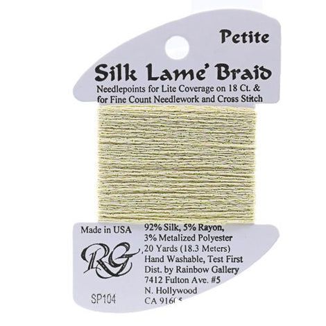 RBGL - Silk Lame Braid - 18 Count - SL-0104 - Soft Yellow