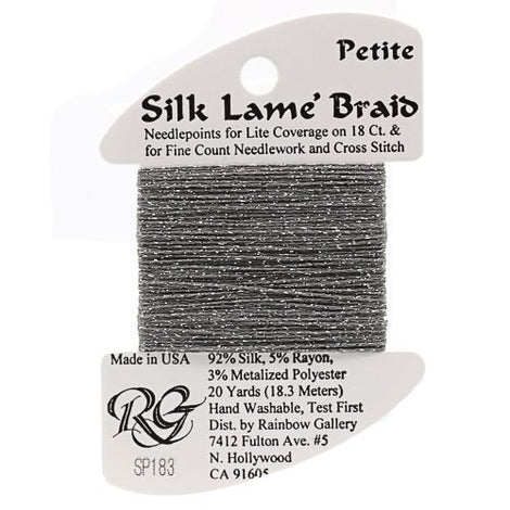 RBGL - Silk Lame Braid - 18 Count - SL-0183 - Grey Stone