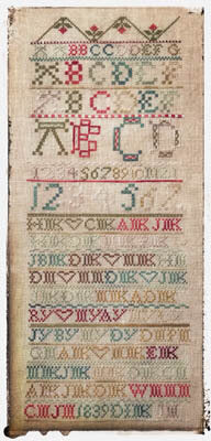LBLS - Antique Sampler - Family Sampler 1839