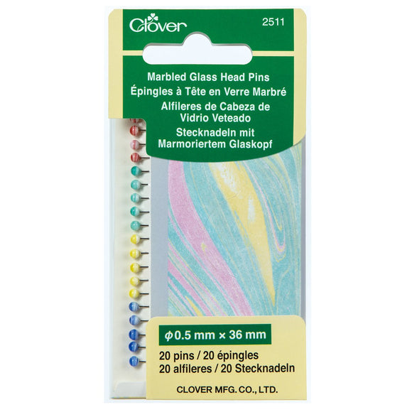 CLV - Marbled Glass Head Pins