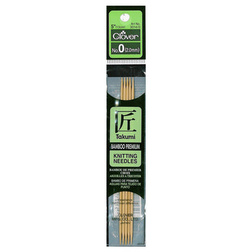 CLV - Takumi Bamboo Knitting Needles Double Pointed (5") No. 0