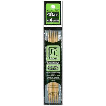 CLV - Takumi Bamboo Knitting Needles Double Pointed (5") No. 4