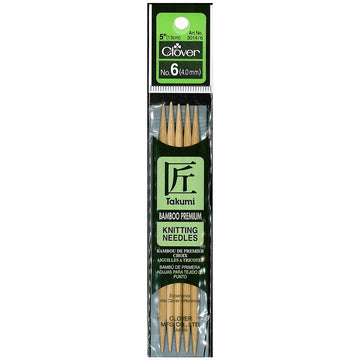 CLV - Takumi Bamboo Knitting Needles Double Pointed (5") No. 6