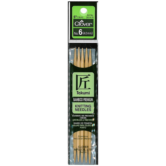 CLV - Takumi Bamboo Knitting Needles Double Pointed (5") No. 6