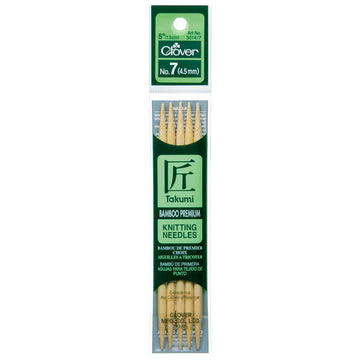 CLV - Takumi Bamboo Knitting Needles Double Pointed (5") No. 7
