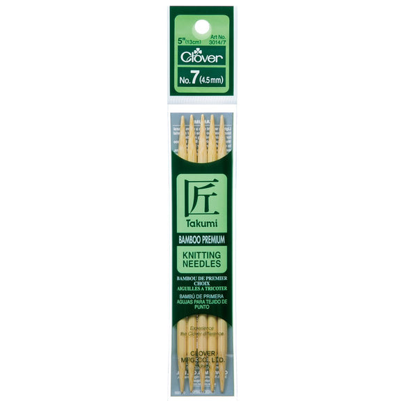 CLV - Takumi Bamboo Knitting Needles Double Pointed (5") No. 7